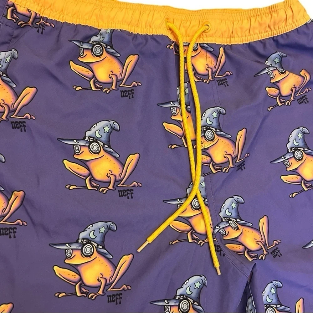 NEFF Men's Frog Magic Graphic Swim Shorts Size XL